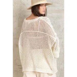 POL open knit crochet bohemian style blouse